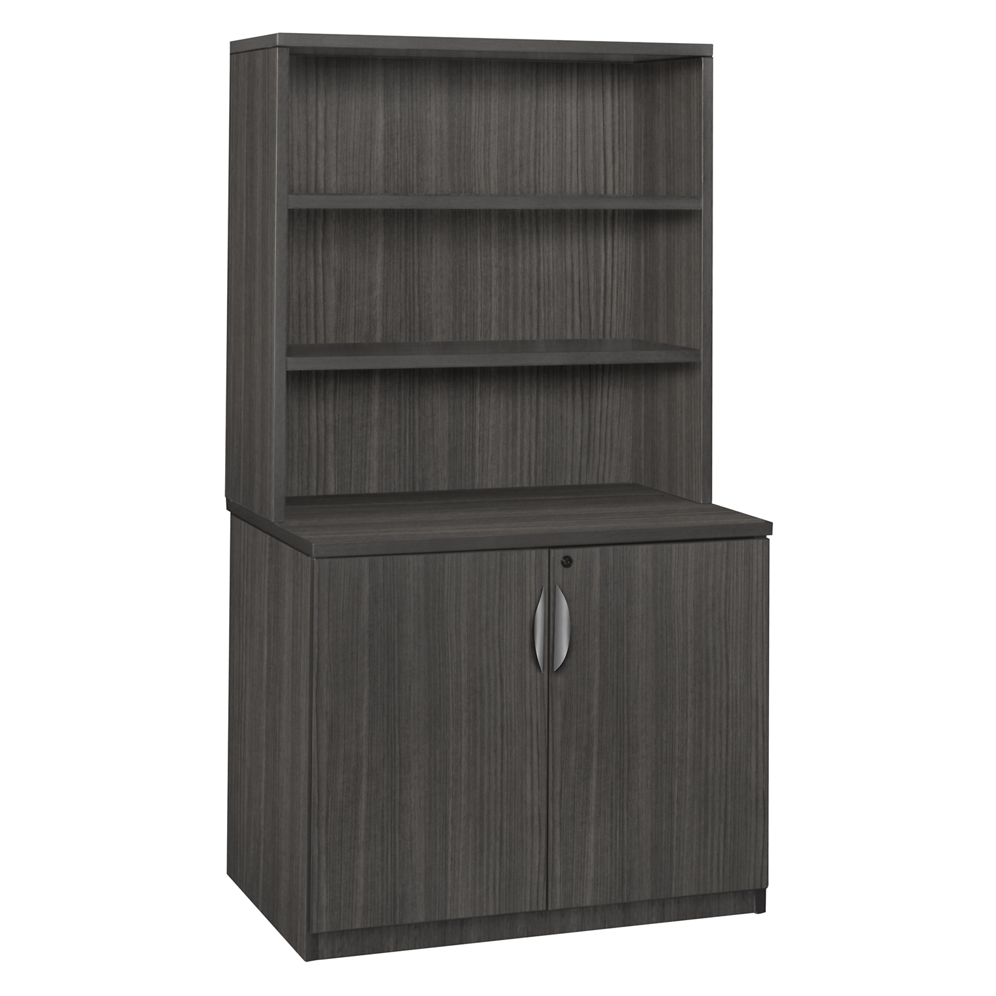 Regency Furniture Legacy Storage Cabinet with Open Hutch — 29in., Ash Grey, Lockable Doors, Model# LSCH3565AG